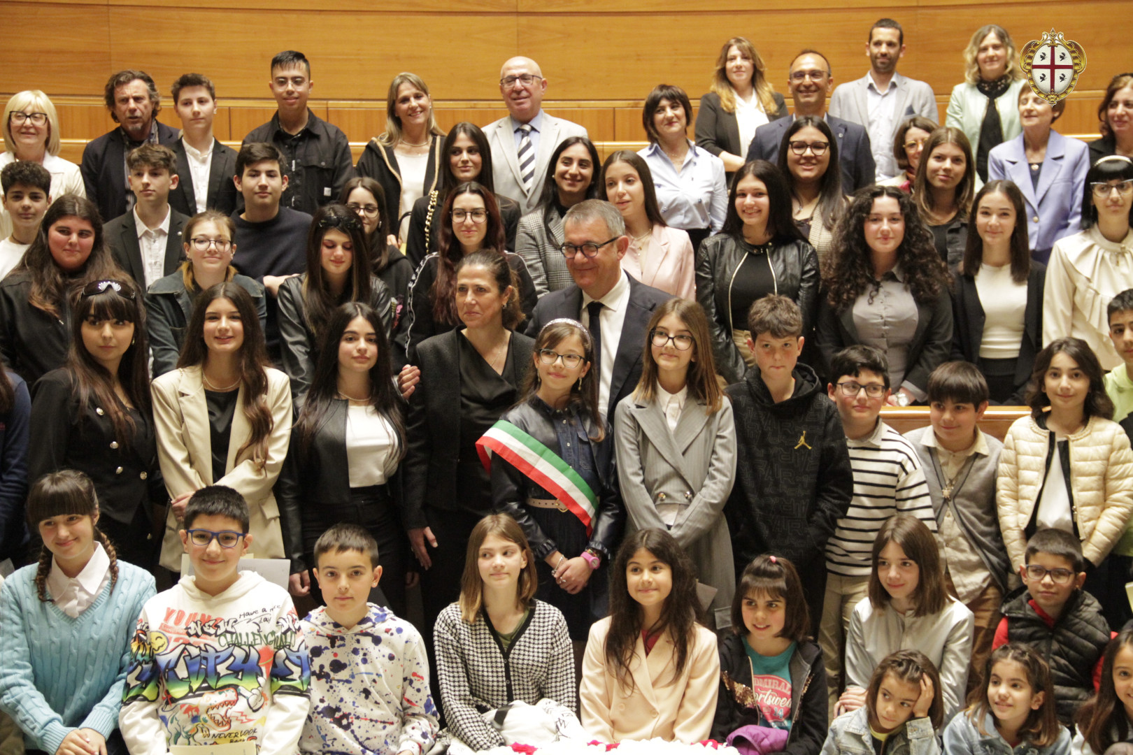Sa die 2024. Foto di gruppo presidente Comandini Presidente Todde Studenti