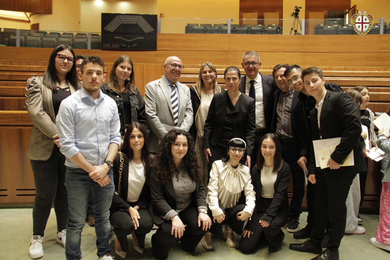 Sa die 2024. Foto di gruppo presidente Comandini Presidente Todde Studenti