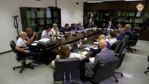 Nella foto l'incontro tra i capigruppo e i rappresentanti del Corpo dei Forestali